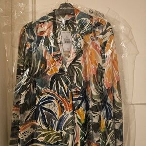 Next Men's Vibrant Leaf Print Shirt